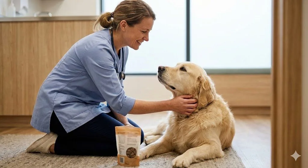 Dýralæknir með hund